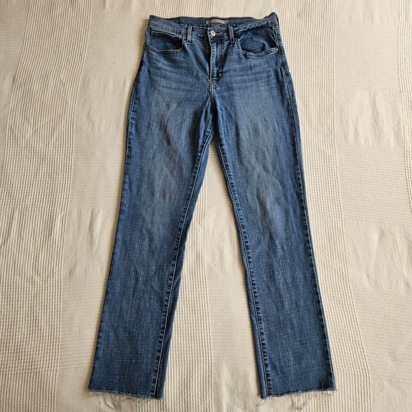 Levi's Denim - Levis 724 High Rise Straight Raw Hem Jeans Denim Skater Streetwear Women Size 30